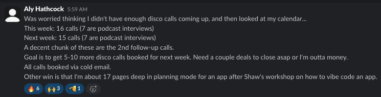 Member result — calls booked from cold email